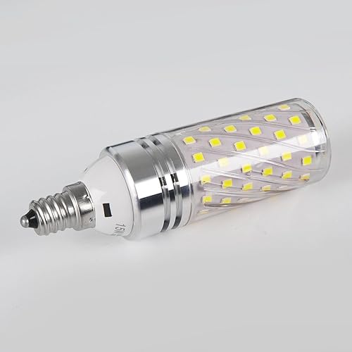 Miniatura 7 de GEZEE, focos de luces ledes cilíndricos, con base E12, 12W 120V, 1000 lúmenes, ángulo de haz de 360 grados, intensidad no regulable, 5 unidades