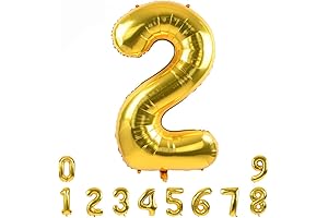 TONIFUL Globos Metalicos Numeros Grandes de 40 Pulgadas, 0-9 Decoraciones para Fiestas...