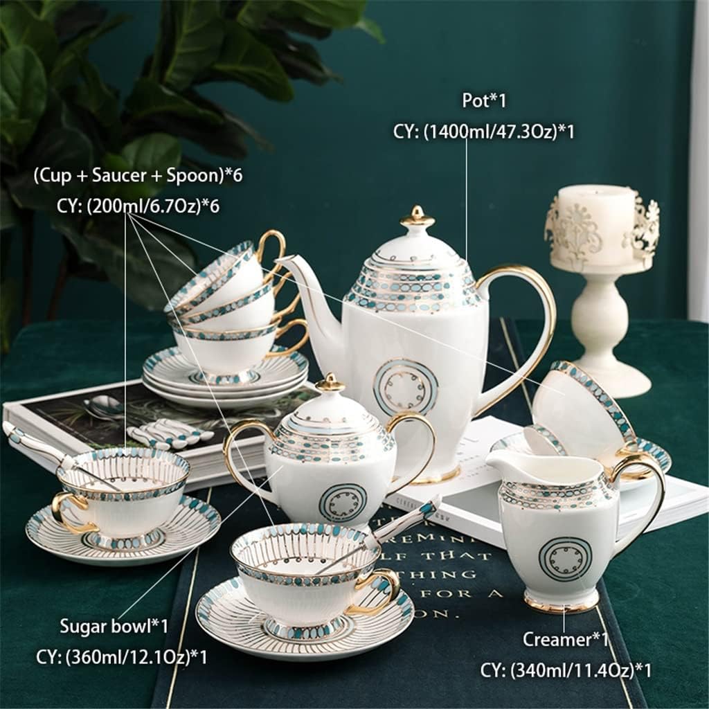 Gold painted bone china coffee set Porcelain tea Ceramic pot Cup cup Tea Set