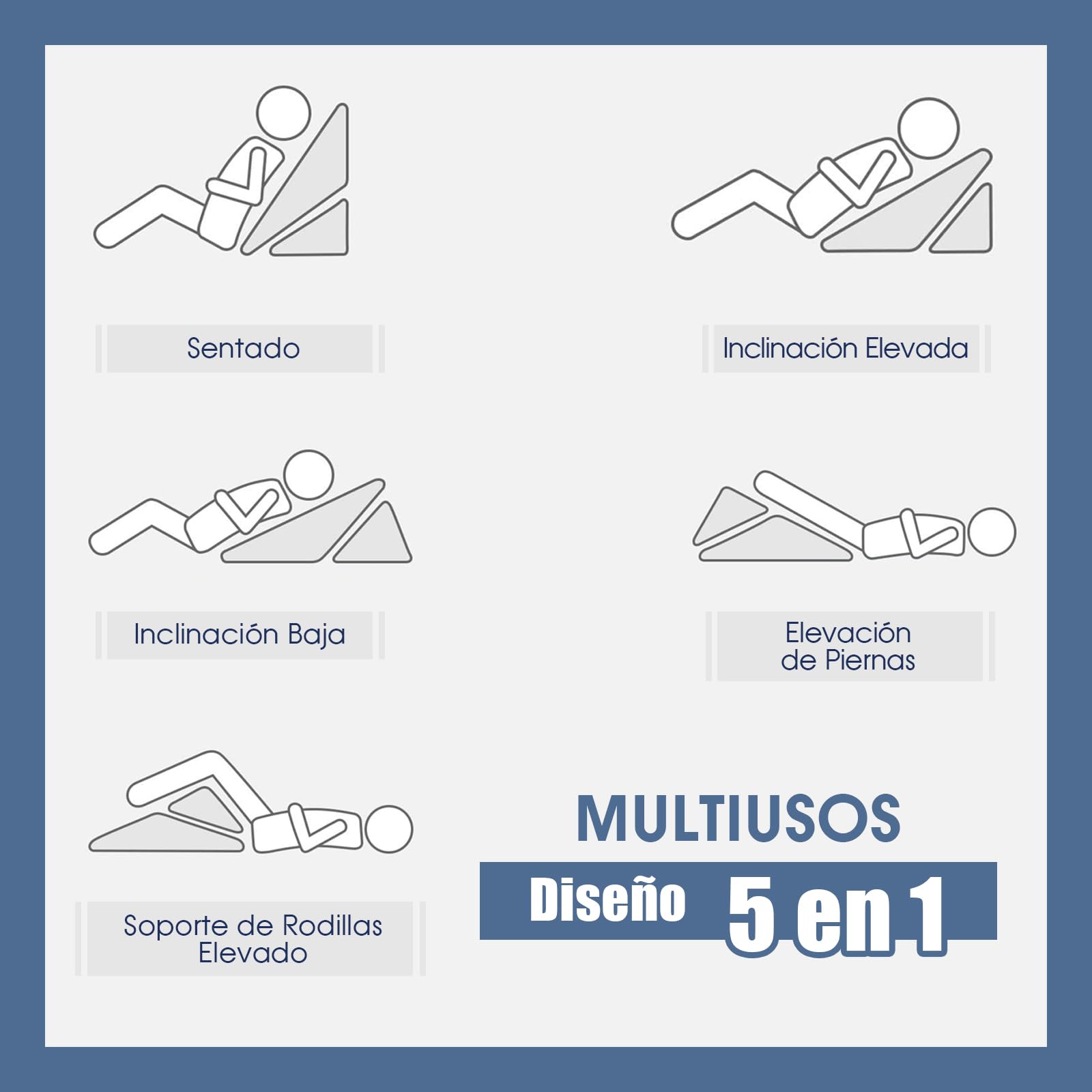 GOPLUS Almohada de Lectura Triangular, cojín de Soporte Lumbar para Cama y sofá, Elevador de colchón para Adultos, reposacabezas Multiusos para Sentarse y Dormir, Almohada antiestrés