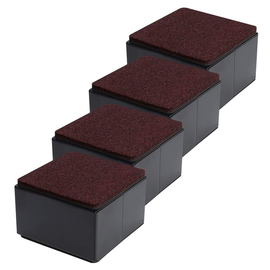 Ezprotekt Bed and Furniture Square Risers, 4 Pack Elevator up to 2” Per