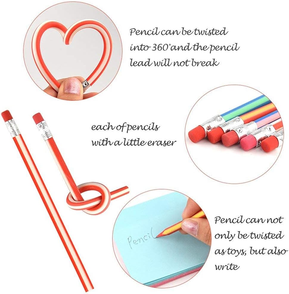 50PCS Bendy Pencils for Back to School Supplies，Fun and Cool School Supplies，Children's Pencils Can Be Used As Back to School Gifts, School Supplies for Teachers and Classroom Rewards : Office Products