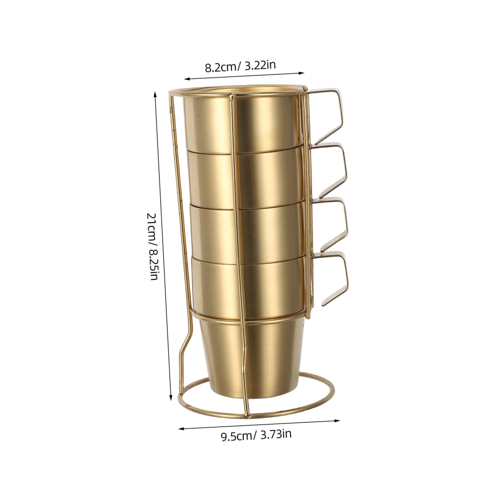 Homoyoyo Juego de Tazas de Café de Acero Inoxidable 300ml con Asa, Dobles
