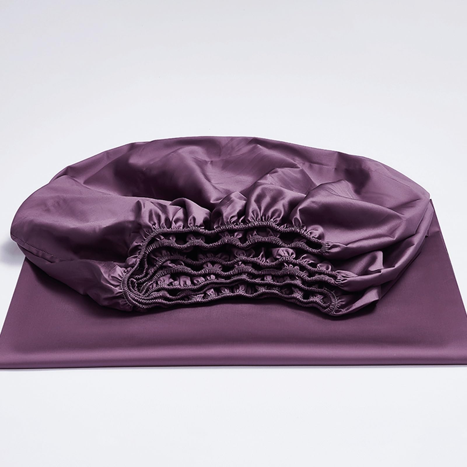 Prześcieradło z gumką 90 x 200 cm do 200 x 220 cm, 1/2-osobowa czapka 30 cm, bawełniany materac o długich włóknach 120S, z gumką dookoła (fioletowy, 200 x 200 + 40 cm)