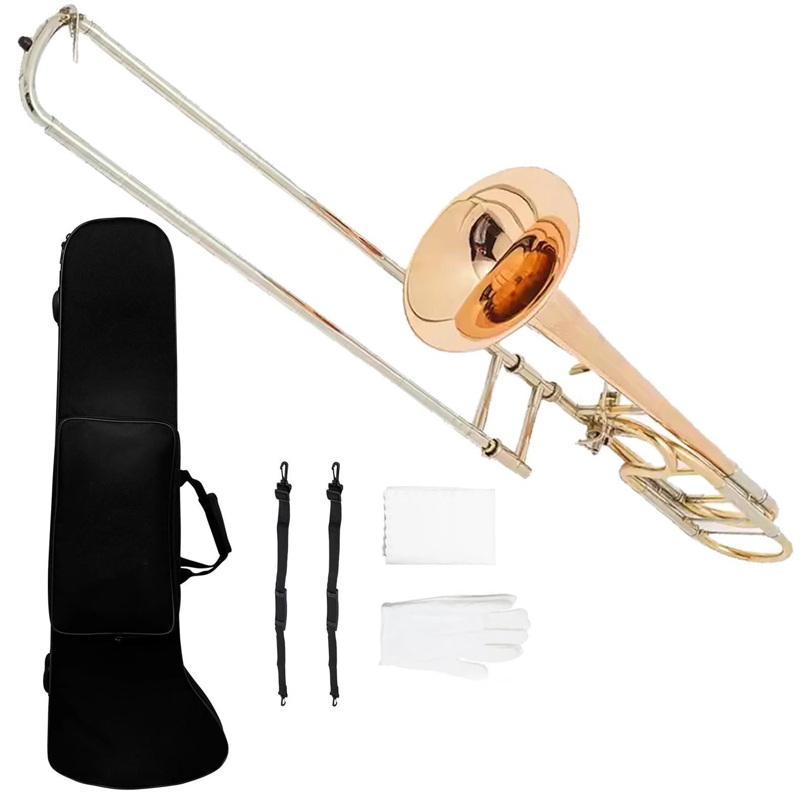 Regulowany puzon Puzon tenorowy instrument dęty blaszany B flat z ustnikiem z miedzioniklu(GY0122)
