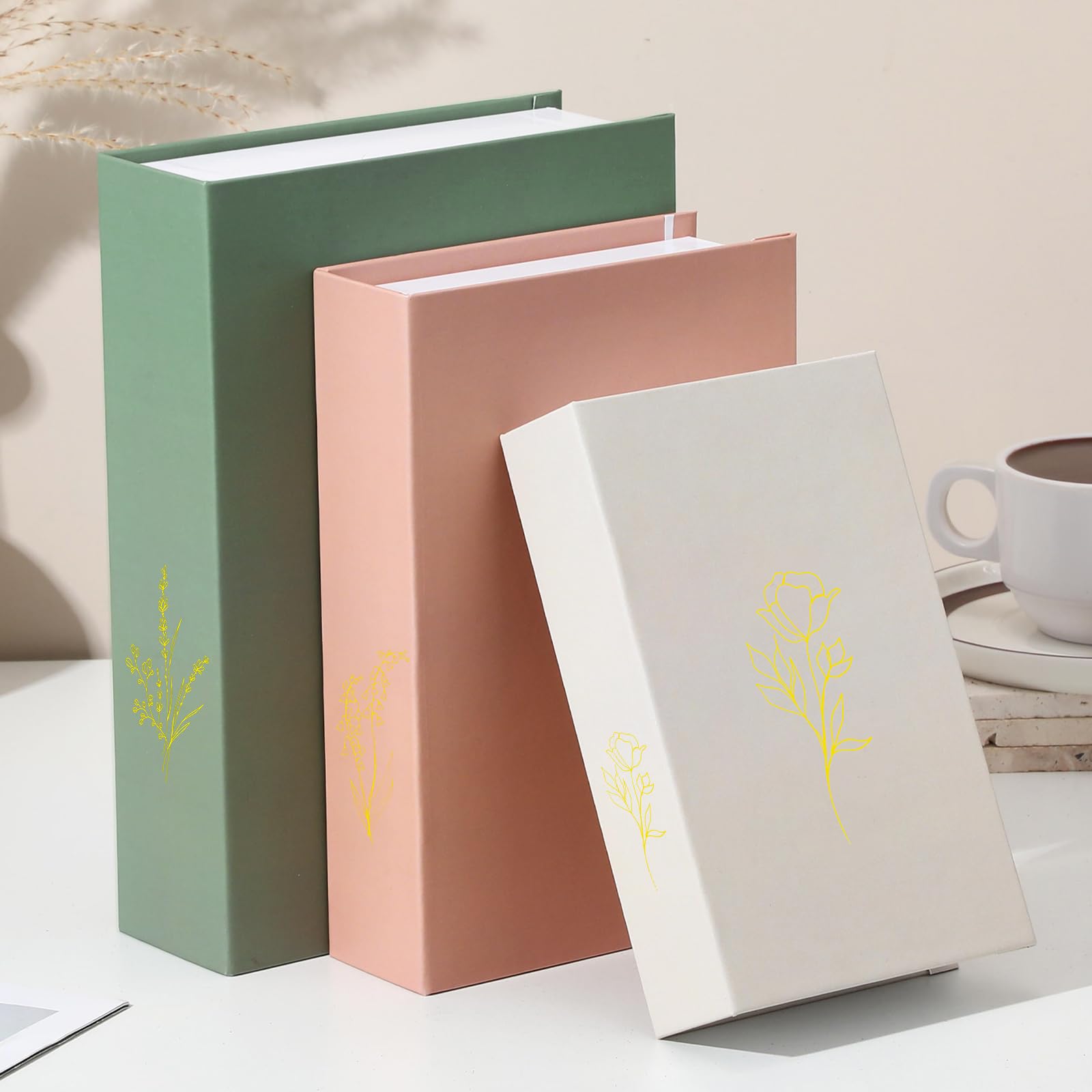 Faux livres esthétiques de rangement Sabary lot de 3 boîtes décoration salon