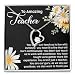 Flairy Land Teacher Necklace 14k White Gold Finish Forever Love - You Didn't Just Teach Us - Educator Lecturer ESL Graduation Class Work Professor Lesson Appreciate