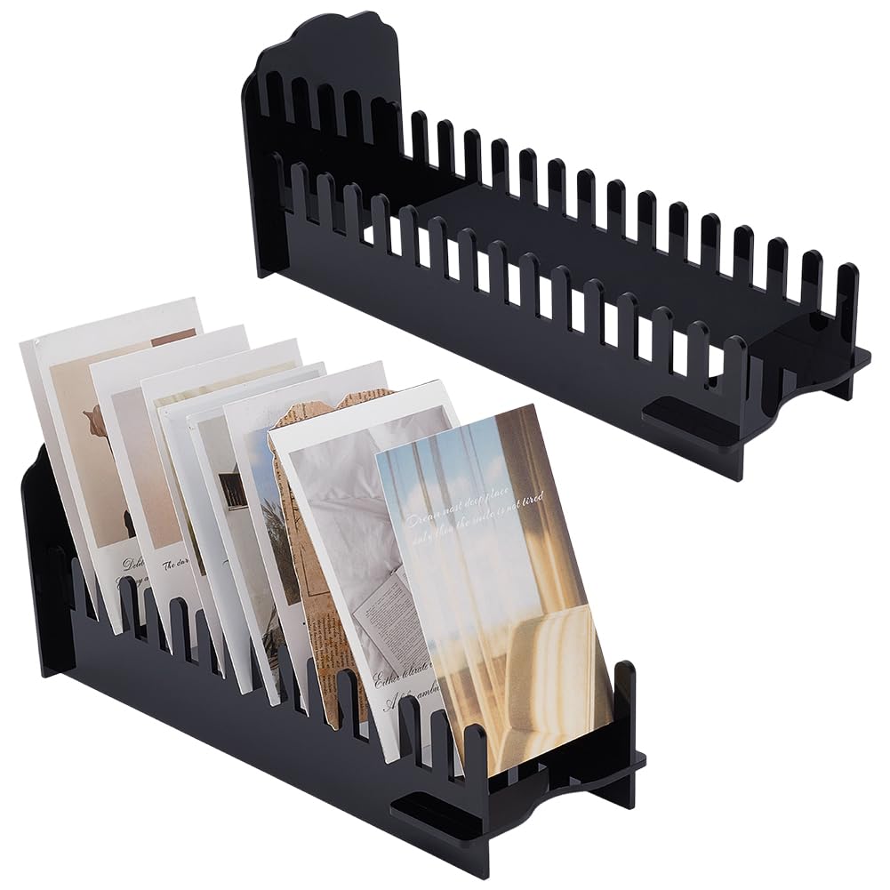 UNICRAFTALE Supporto in acrilico opaco a 15 scomparti, per biglietti di auguri, portatile, con 11,2 x 33 x 13 cm, per bancone di vendita, tavolo da negozio, bancone
