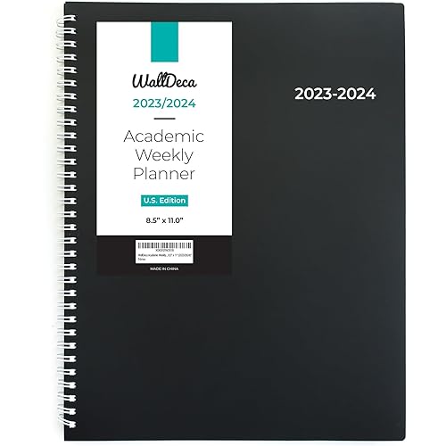 WallDeca 2023-2024 Academic Weekly Planner - Weekly & Monthly Planner, Jul 2023 - Dec 2024, Flexible Cover, Notes Pages, Twin-Wire Binding (2023 (8 x 11-Inches))