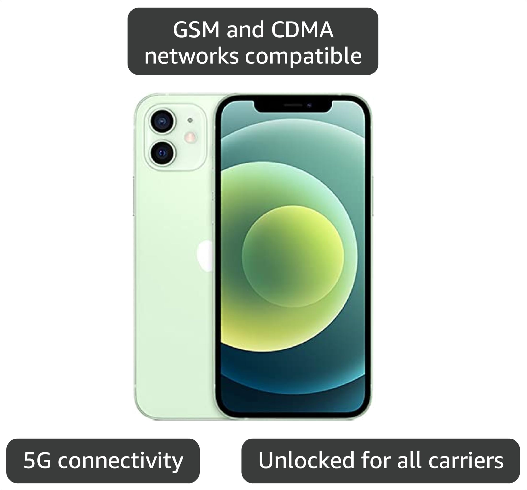 Amazon.com: Apple iPhone 12, 256GB, Green - Verizon (Renewed