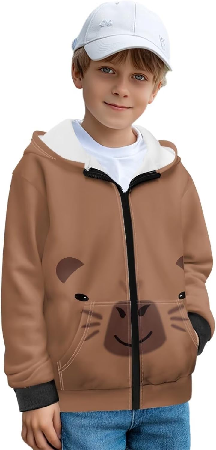 Bulopur Girls Sweatshirt Zip Up Comfortable Fluffy Sweatshirt Long Sleeve Warm Hoodies with Pockets Shirt Winter Cloth