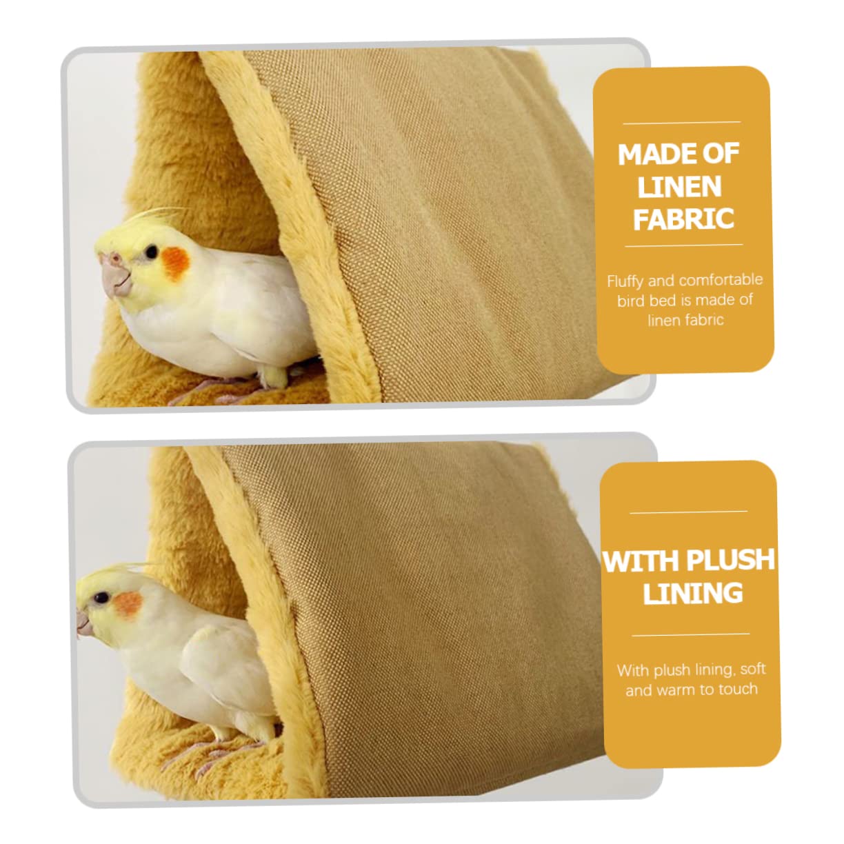 minkissy Hamaca de Loro de 5 Piezas Resistente al Desgaste, Nido de pájaros, hámster, Camas Colgantes, Hamaca de Juguete para Animales de Peluche, conejera de pájaros esponjosos, Nido de pájaros