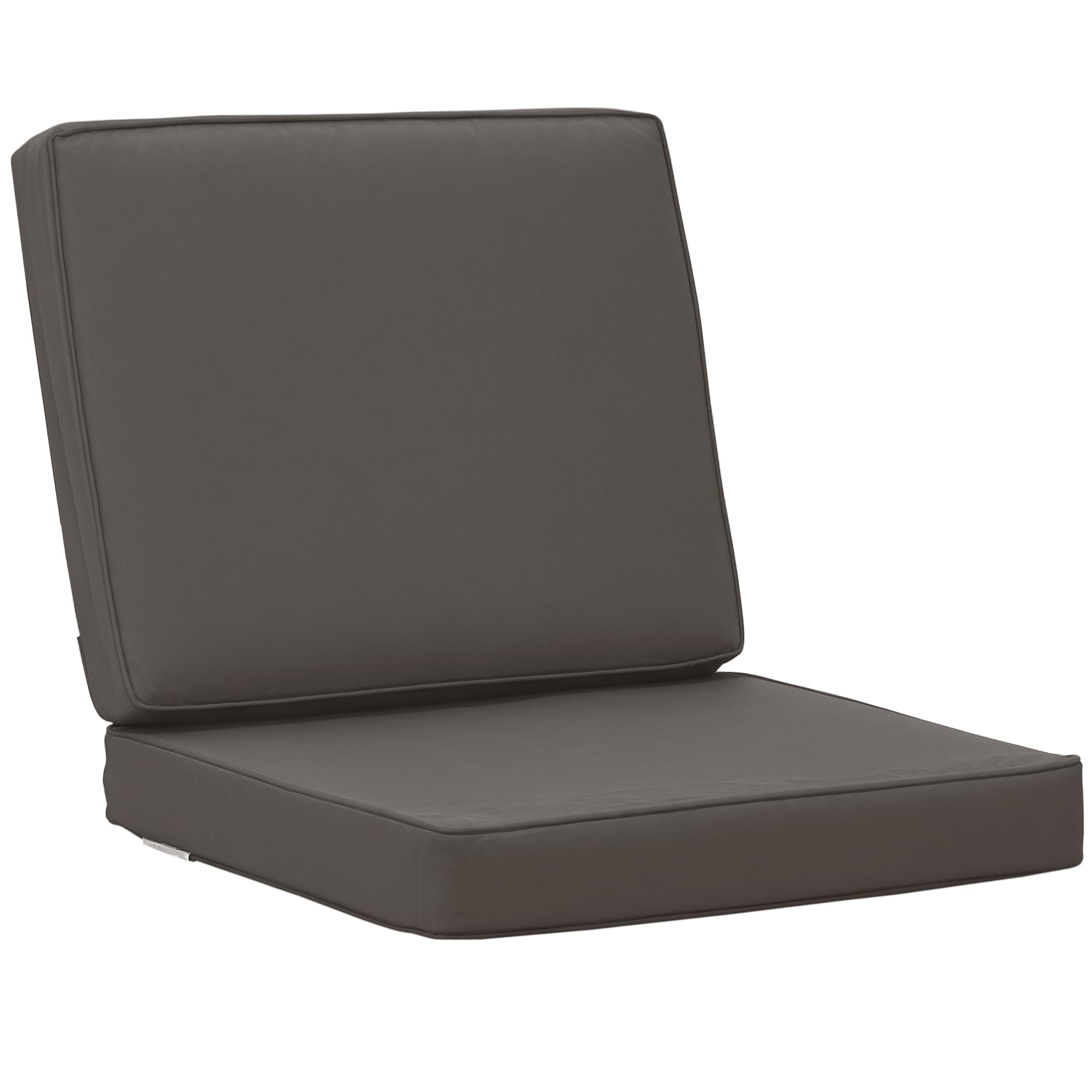 Outsunny 2 Piece Garden Chair Cushions with 1 Seat Cushion 1 Back Pad for Rattan Sofa Chair, Outdoor Seat Pads for Indoor and Outdoor Use, Dark Grey — image 1