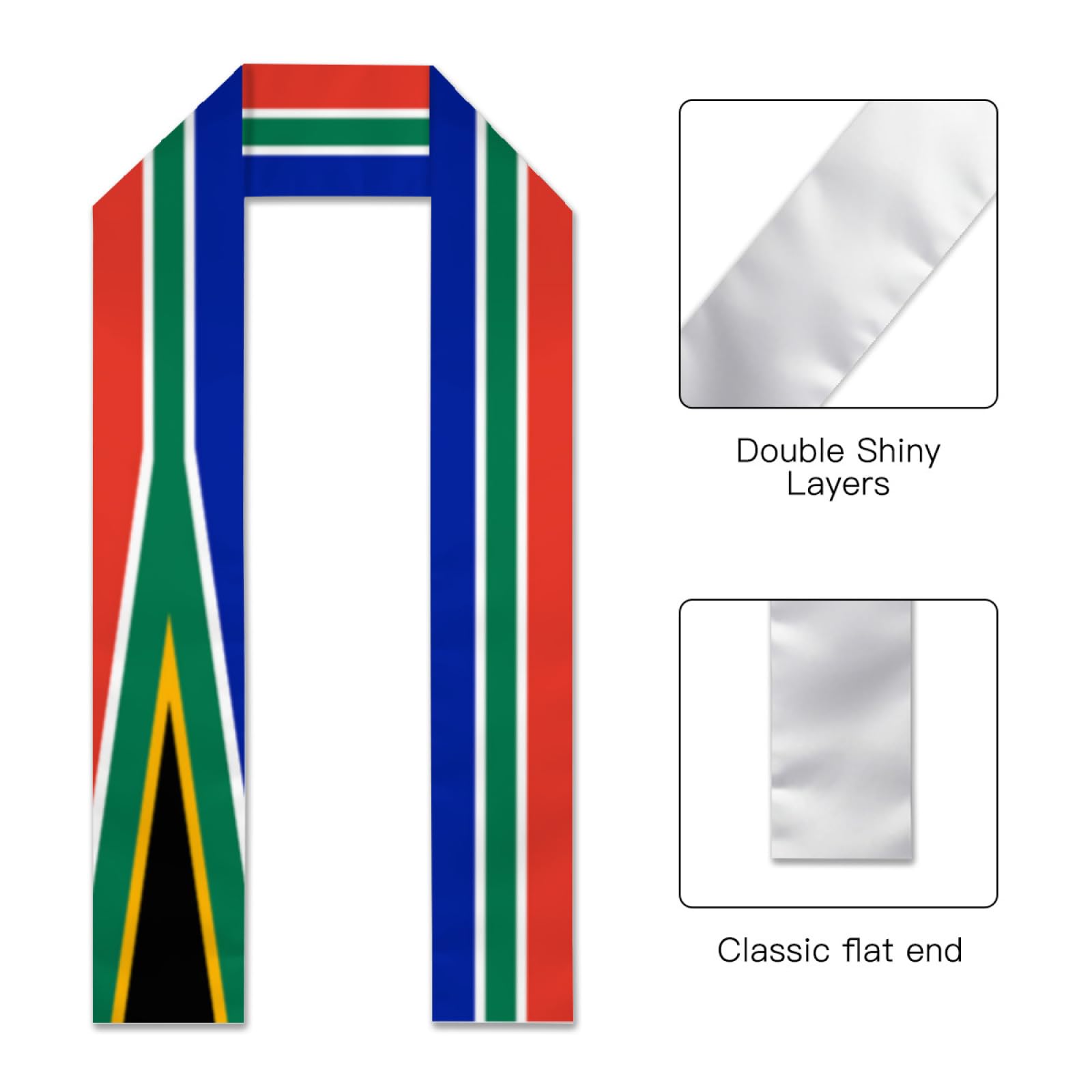 Vintage South Africa African Flag Graduation Stole Sash Shawl for Men Women Thickened Scarf Flattenedfor International Students Teachers Study Aboard Graduate Gift 72 inches Unisex