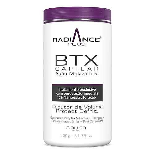Hair Bottox Radiance Plus Reductor de volumen, 31.75 onzas, mascarilla térmica natural hidratante con vitamina E hidratante, omegas y aceite