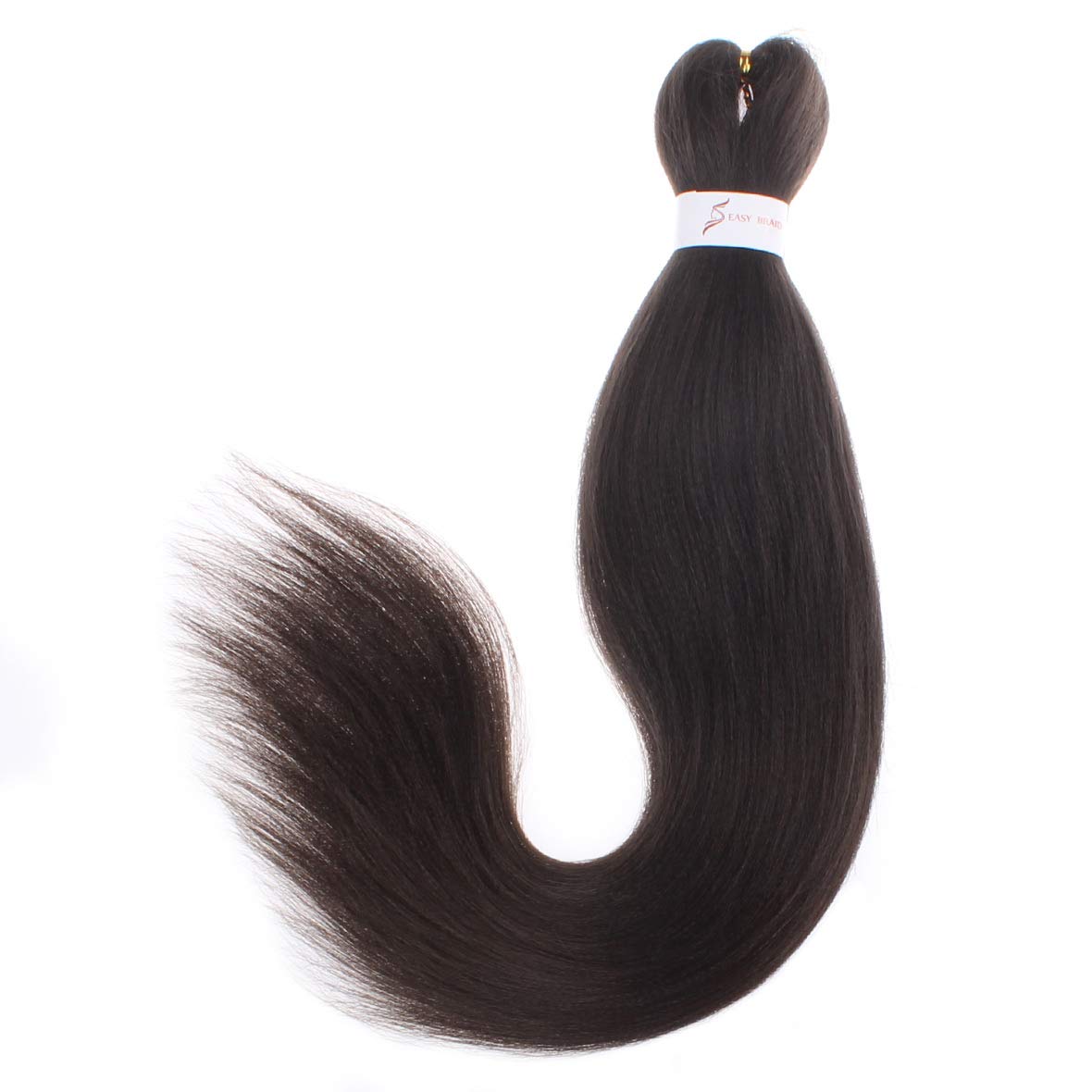 Leeven 16 Inch Pre Stretched Braiding Hair Black Kanekalon 8 Packs EZ Braiding Hair Crochet Braiding Hair Extensions /4# - Image 3
