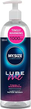 MY.SIZE Lube Me Premium Lubricant Tingly Warming 1000 ml - Water Based, Odourless, Hypoallergenic, Latex Compatible - Adults, Intimate Experiences
