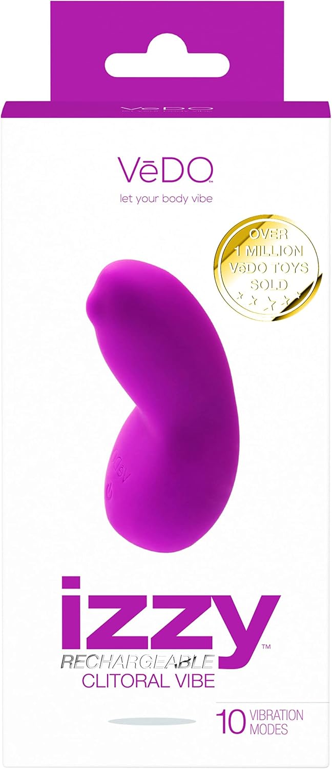 VeDO IZZY Vibrator, Flexible Rechargeable Clitoral Vibe, 10 Setting Handheld Adult Sex Toy for Women, Pinpoint Clitoris Nub Stimulation (Violet)