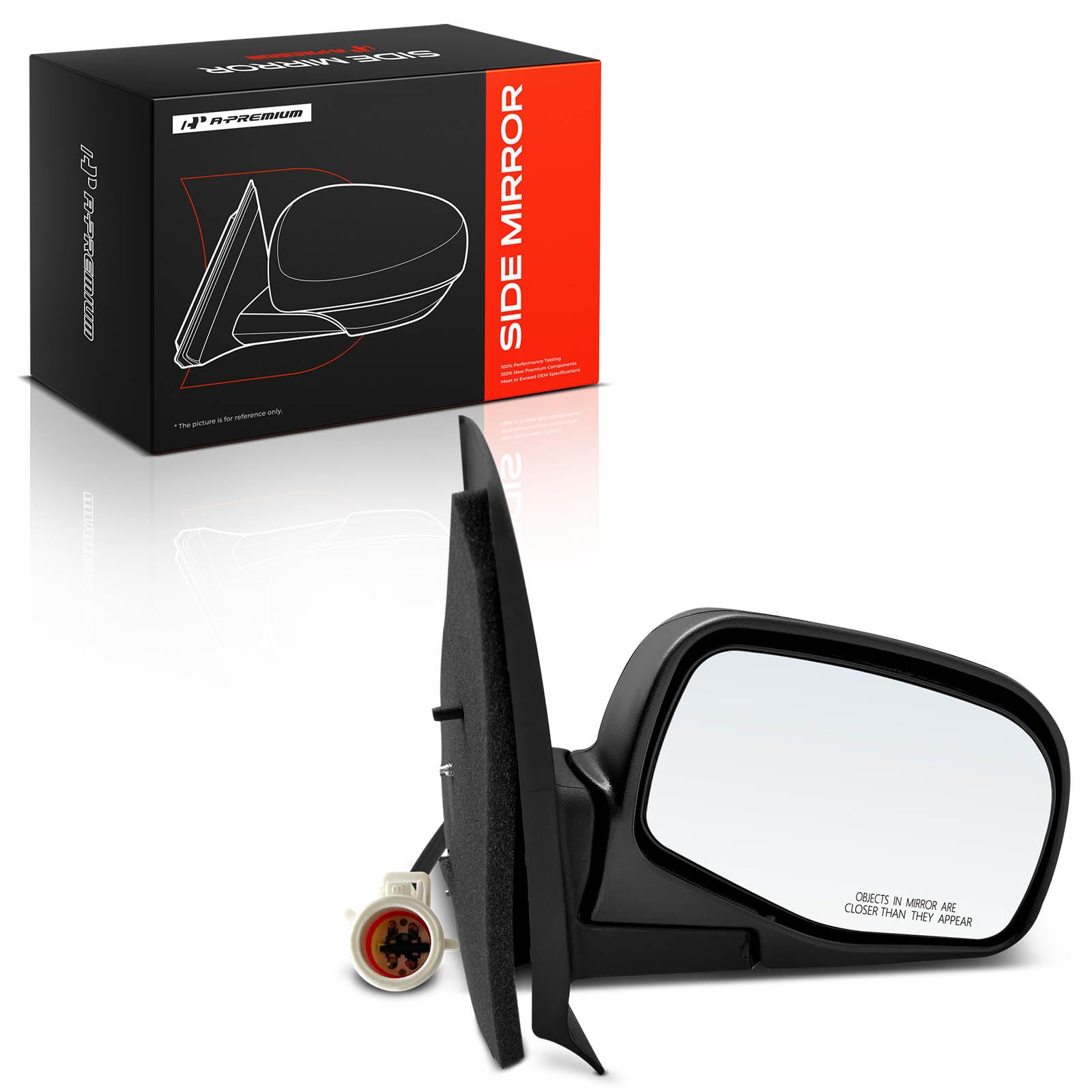 A-Premium Passenger Side Power Door Mirror Compatible with Ford | for Explorer Sport Trac 2001-2005 - Non-Heated Manual Folding Black Outside Rear