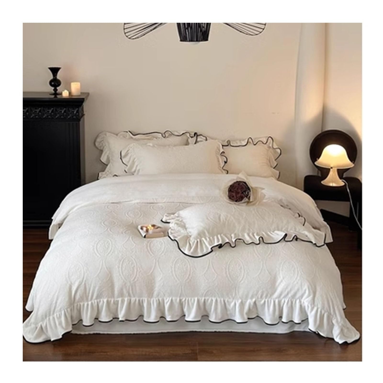 Housse de couette polaire corail blanche pour un lit doux et cocoon