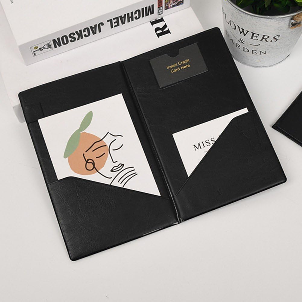 4 Presentadores De Cheques De Restaurante, Porta Billetes De Cuero, Porta Tarjetas De Cheques para Invitados, Porta Menús para Restaurantes, Cafeterías Y Bares