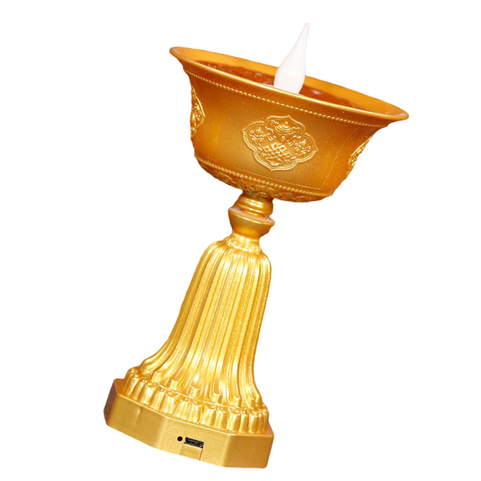 Kangnice Flame Effect LED Butter Lamp USB Power for Temple Worship and Living Space Enhancement