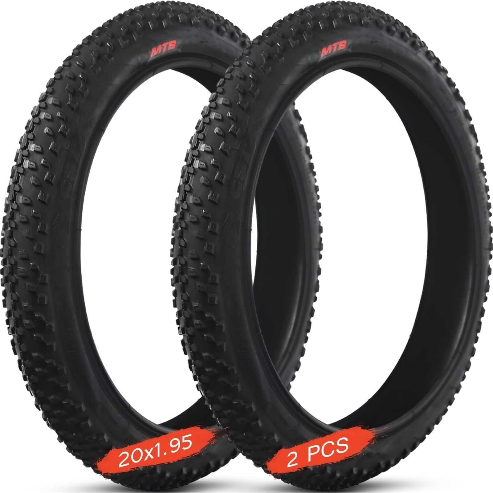 2PCS 20x1.95 Opona Rowerowa Odporna na Przebicia z Grubą Ścianką i Antypoślizgowym Wzorem dla Miasta, Góry i Terenu Ogólnego, Trwała Guma, Wysoka Przyczepność, Łatwa Instalacja
