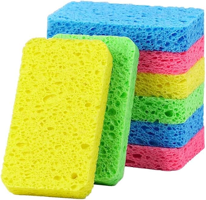 Image of 6 - Pack Non-Scratch Scrub Sponges - Sponges for Dishes and Washing Dishes, Cleaning Sponges for Kitchen Home Office, Magical 3D DIY Art and Craft Suppliers（Mixed）