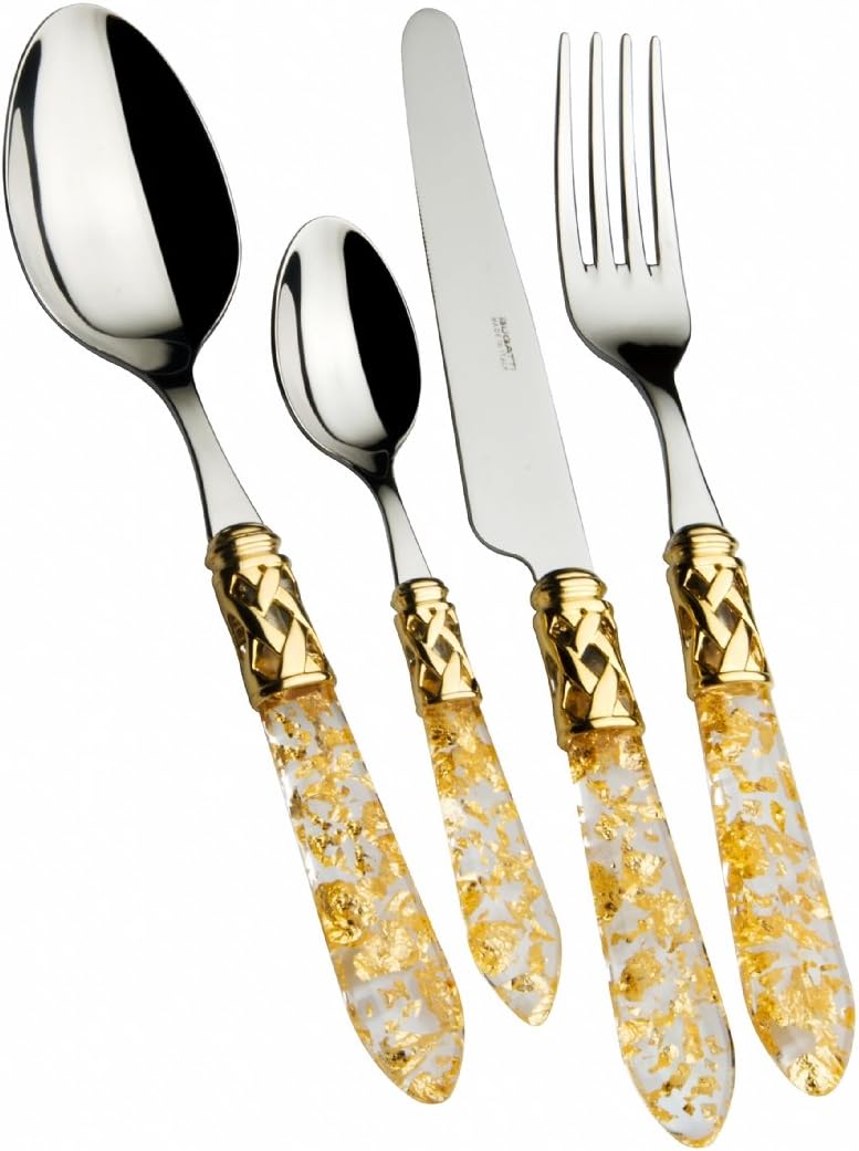 BUGATTI ALC4M-N4217 Aladdin 6-Piece Cutlery Set Cake Forks Steel/ABS Green 21 x 18 x 3 cm