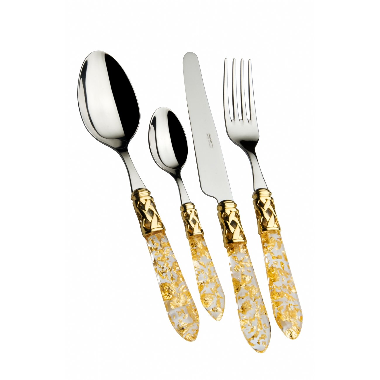 Casa Bugatti ALD1G-S4250 - ALADDIN GOLD mango dorado - Juego de cubiertos 24 piezas en paquete de regalo