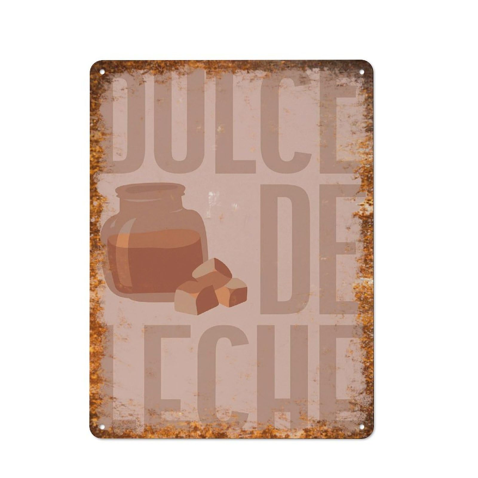 peiyeety Metal Tin Sign Dulce De Leche Jar Pattern Vintage Rustic Wall Art Kitchen Bathroom Bedroom Living Room Cafe Farmhouse Entryway Office Garage Home Bar Laundry Room Porch Patio 8x12 Inch