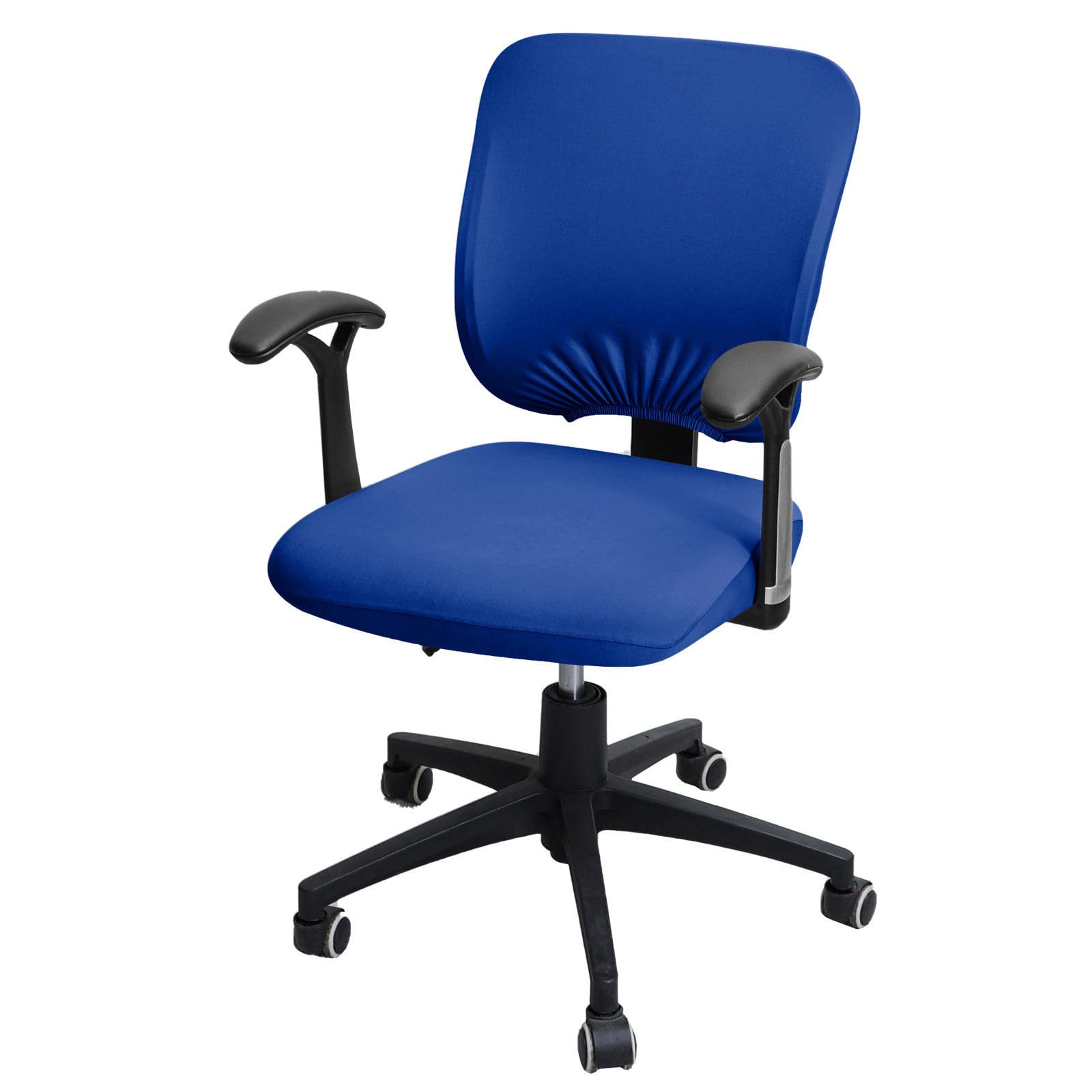 ZRCYXDW Funda para Silla De Oficina Spandex, Divididos Funda De Sillas De Oficina Elasticas Suave Fundas para Sillas Oficina Extraíble Cubiertas De La Silla De La Computadora-Azul Oscuro-2 Pieza