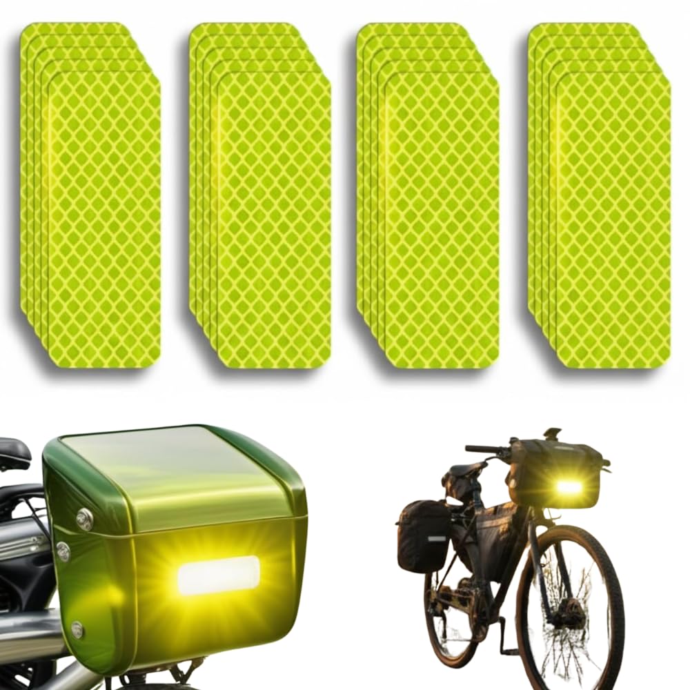 Reflective Stickers Made of 3M DG3,Super Reflection, Safety Reflective Tape for Car Trailer Truck Bike Motorcycle, 25 Pcs Fluorescent Yellow-Green