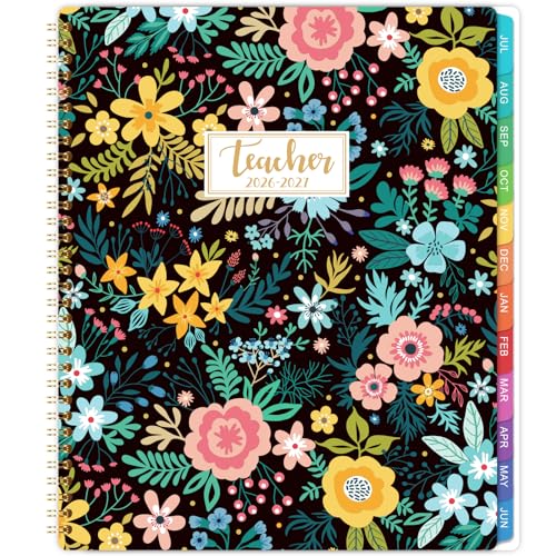 Teacher Planner 2026-2027 - Teacher Lesson Planner 2026-2027, from July 2026 to June 2027, 8.5' x 11', Spiral Bound Planners, Weekly & Monthly Planners with Colourful Monthly Tabs