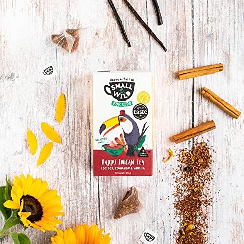 Children's Herbal Tea - Rooibos, Cinnamon and Vanilla Chai - Small & Wild - Happy Toucan - Plastic Free - Kids Tea Bags - 15 Bags per Box (2 Pack)