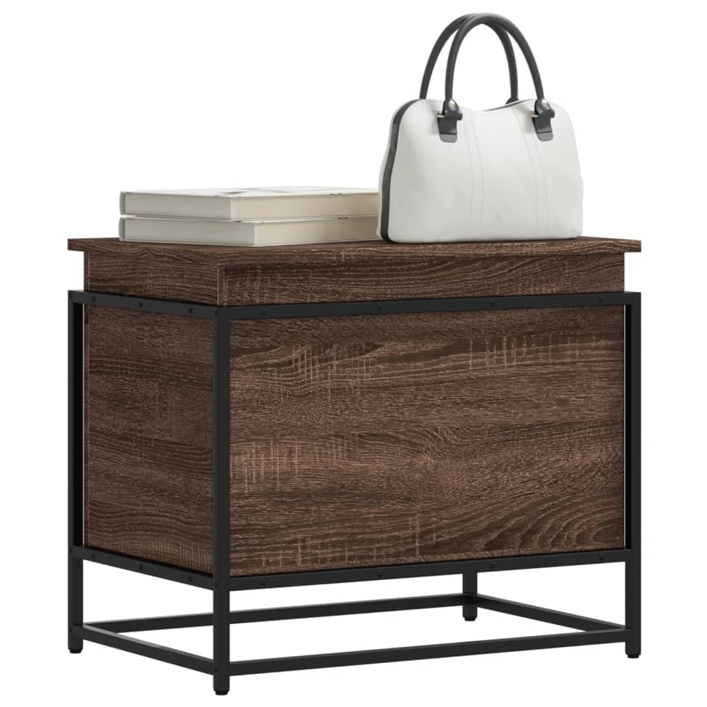 vidaXL Caja de almacenaje con Tapa Madera marrón Roble 60x40x51,5 cm, Caja de Mantas, baúl de almacenaje, Caja de almacenaje de Juguetes