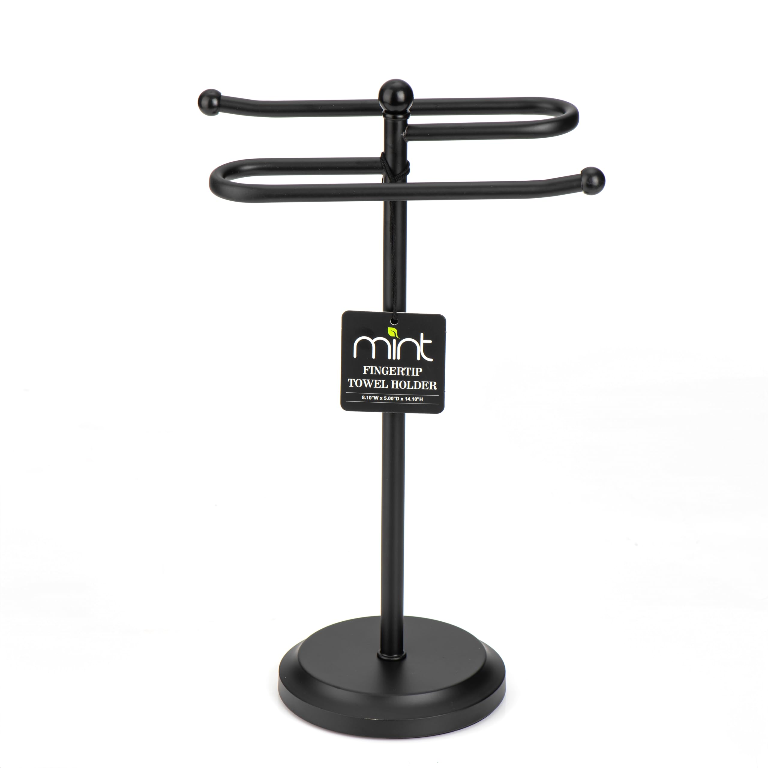 Bathroom Hand Towel Holder Freestanding S Shape Hand Black Towel Rack Towel Stand with Double Bars for Bathroom, Kitchen Countertop