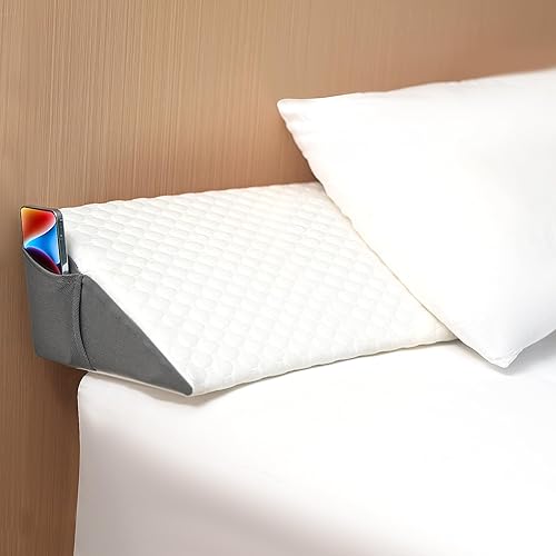 Lvemilio Almohada de cuña de cama tamaño Queen para cabecero, relleno de espacio de cama, almohada de cuña de espuma viscoelástica, almohada para
