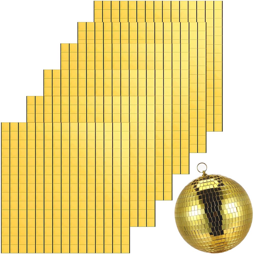 Mosaïque autocollante dorée 10x10 mm | Lot de 1300 carreaux pour déco intérieure