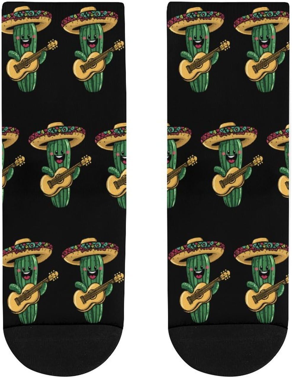 Mexico Cactus Guitar Knee High Socks Athletic Long Stockings Sport Casual Crew Tube Sock Boot