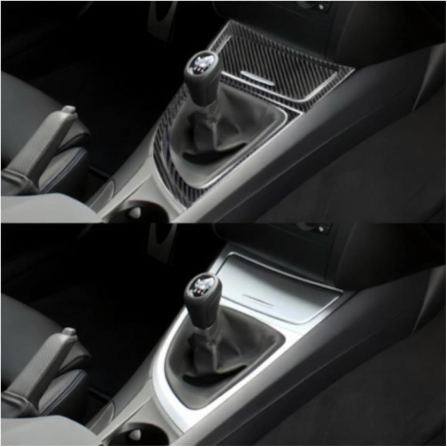 Compatible for BMW 1 Series E81 E82 E87 E88 2008-2013 Carbon Fiber Auto Gear Shift Storage Box Panel Trim Cover Decor Stickers Accessories(LHD)