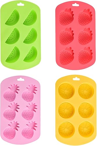 Miniatura 8 de Juego de 2 moldes de silicona para frutas, molde pequeño para decoración de pasteles, chocolate, dulces, resina, arcilla, mini molde de sandía