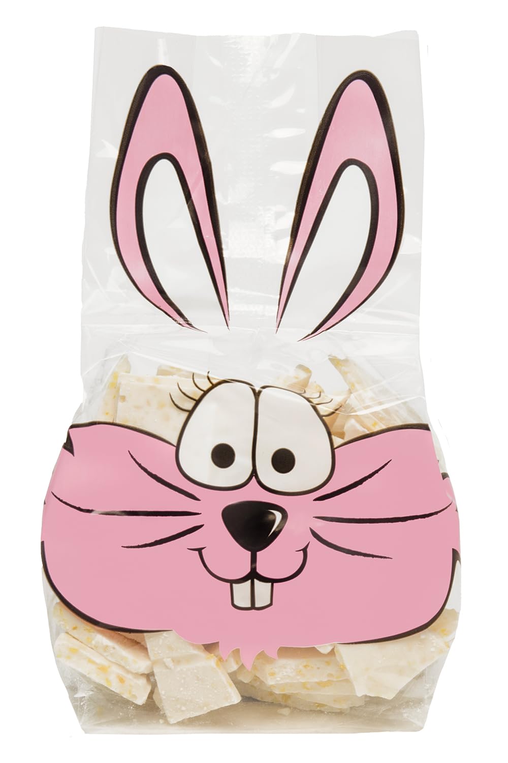 Sensational Sweets Easter Bunny Gift Bag Filled with White Chocolate and Lemon Chippers for Easter Basket Stuffers, Easter Dessert Ideas at an Easter Egg Hunt Party, 1/2 Pound