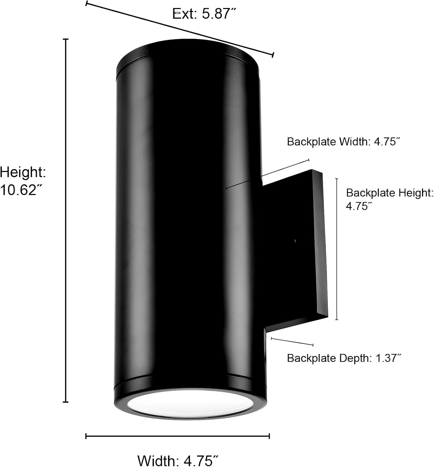 ML Lighting | Vegas Collection | LED42101-PBK | Outdoor LED Wall Sconce in Powder Coated Black with Frosted Glass Shade | Corridors, Gardens, Courtyards, Doorways, Back Yards, Patios