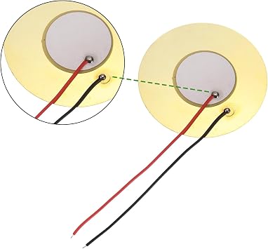 sourcing map 10Pcs Piezoelectric Discs 50mm Acoustic Pickup Transducer Microphones Trigger Buzzer Drum Guitar