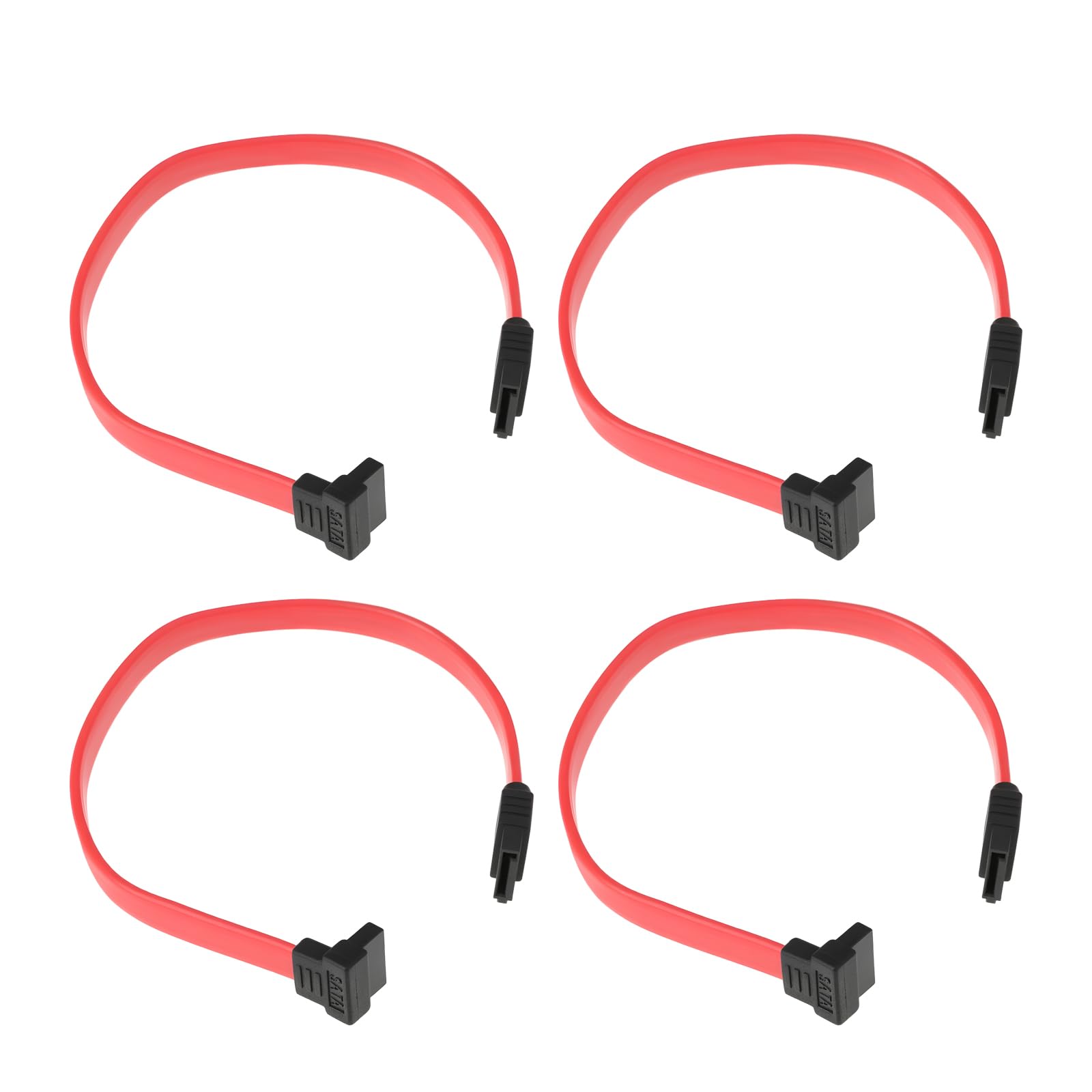 ECSiNG 4pcs 7 Pin SATA to Right-Angle Motherboard Data Cable 20cm for HDD DVD Drive