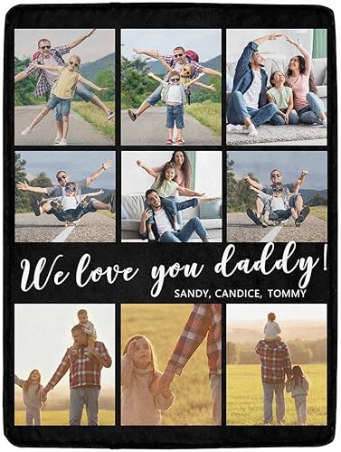 Miniatura 2 de Artsadd Regalos para papá, manta personalizada con foto, regalos para papá de hija, hijo, cumpleaños, Navidad, para papá, manta con fotos para papá,