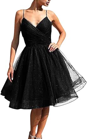 Rjer Tulle Homecoming Dresses 2025 Sparkly Spaghetti | Ubuy