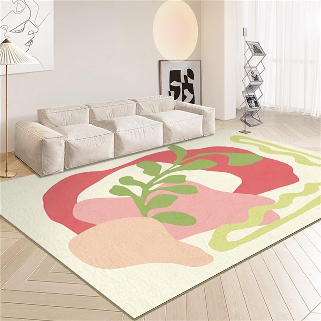 Tapis de damier vert cheveux courts tapis chambre anti-poussière