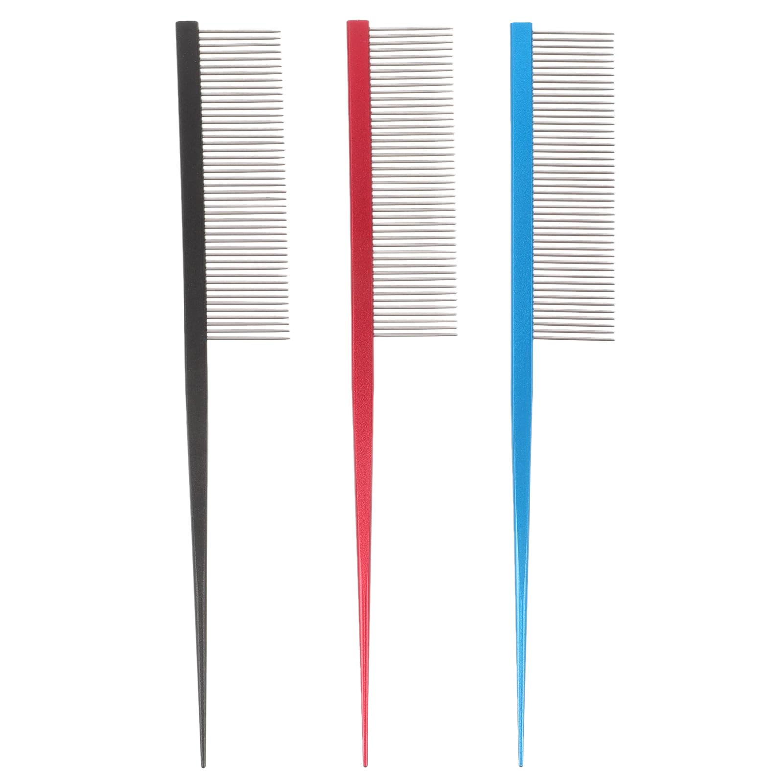 3 Stück Edelstahl Tierpflege Haarkamm mit Geradem Design